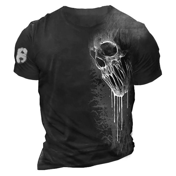 Men's Outdoor Retro Skull Head Comfortable T-Shirt-Compassnice®