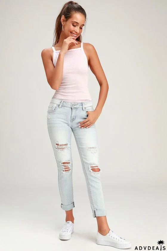 MIA LIGHT BLUE DISTRESSED SKINNY JEANS