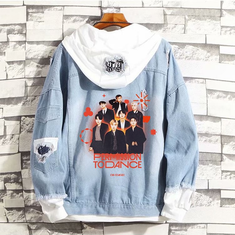 BTS Permission To Dance Concert Poster Denim Jacket