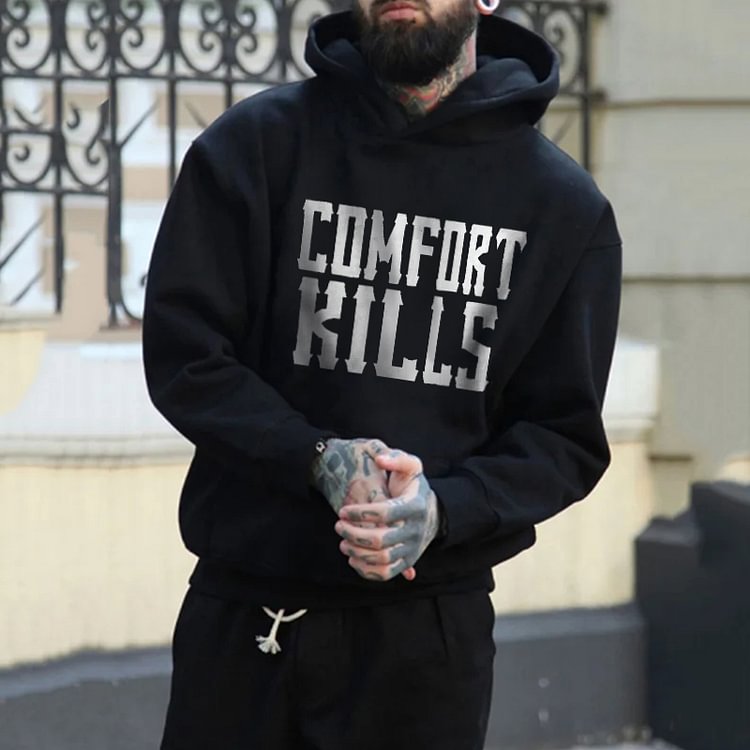 BrosWear Comfort Kills Print Long Sleeve Hoodie
