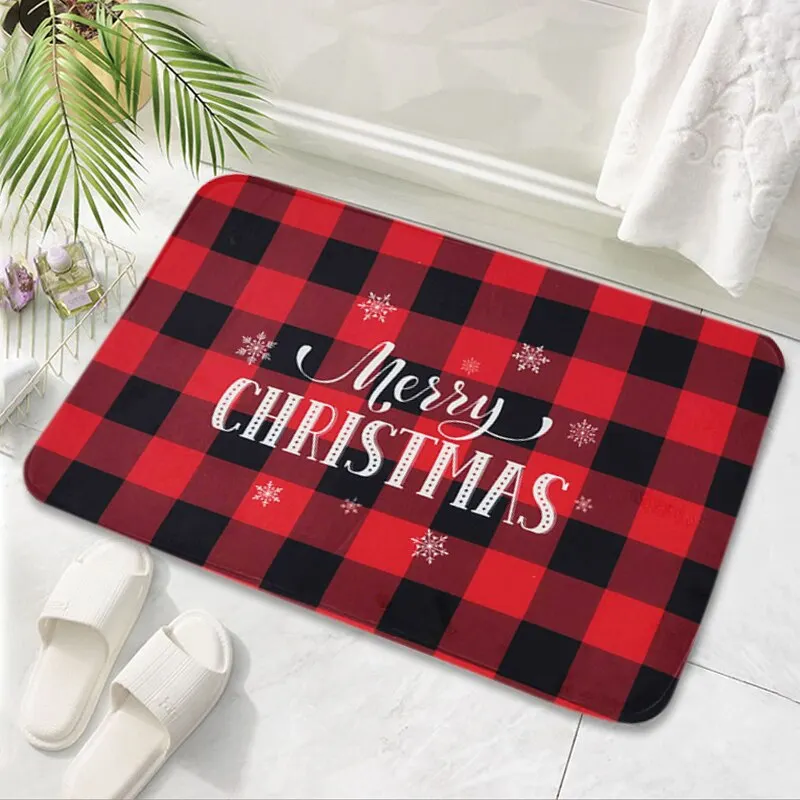 Merry Christmas Mat Flannel Outdoor Carpet Christmas Decorations For Home Xmas Santa Ornament Navidad 2020 Noel New Year Gifts