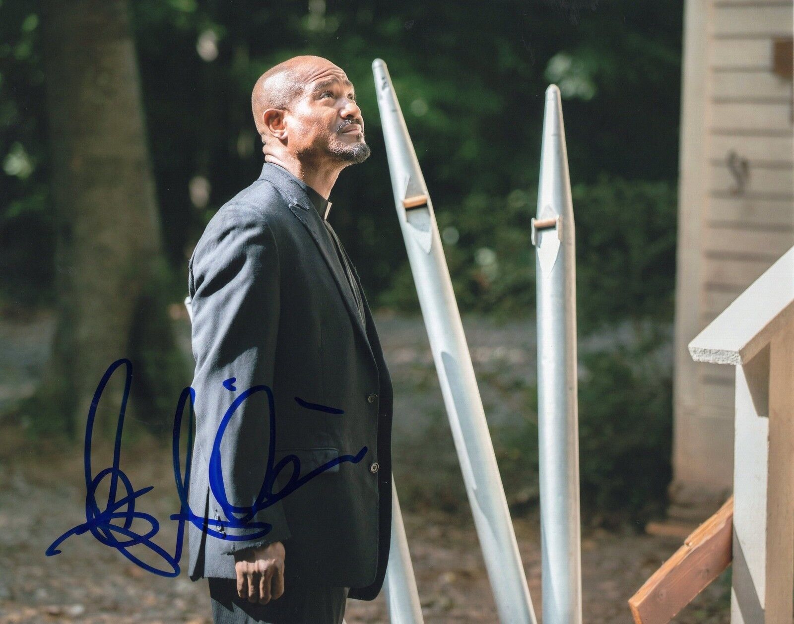 Seth Gilliam The Walking Dead Father Gabriel Stokes Signed 8x10 Photo Poster painting w/COA #1
