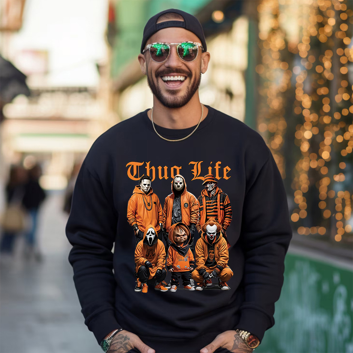 Loveyoufancy Halloween Thug Life Horror Movie Shirt