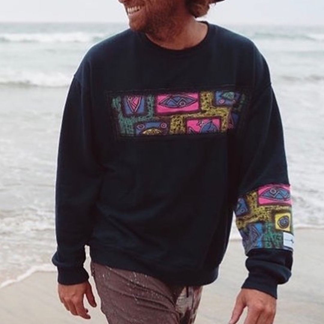 Retro unisex surf crew neck sweatshirt-barclient