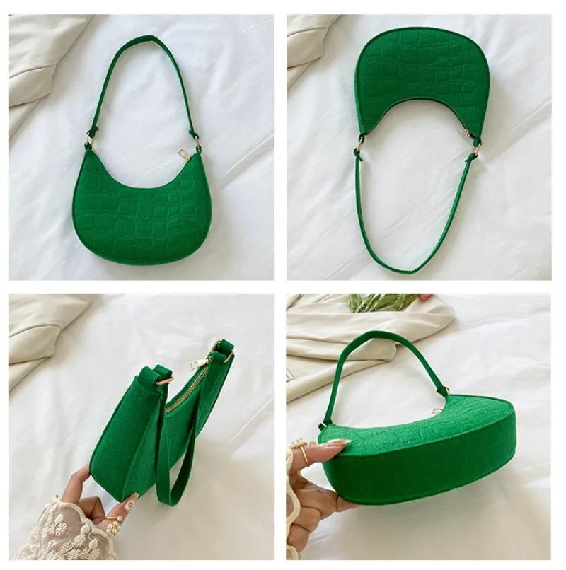 Fashion Women Handbag Solid Color Casual Mini Underarm Bag Female Green Chain Shoulder Pouch Hot sale Ladies Leather Tote bag