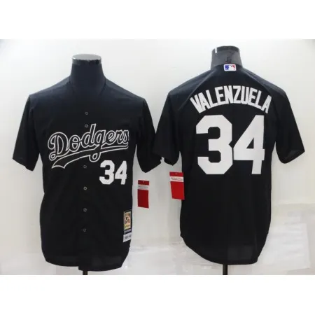 Men's Los Angeles Dodgers #34 Toro Valenzuela Black Cool Base Stitched Baseball Jersey OC9W