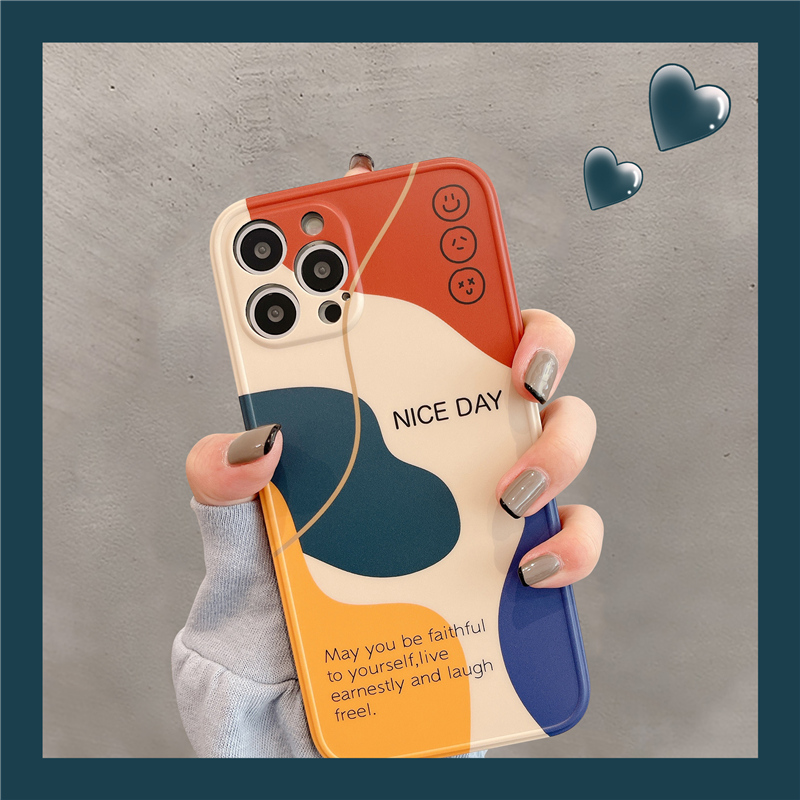 JORINALSAY 컬러 기하학적 새로운 한국 스타일 남녀 공용 올인원 안티 드롭 아이폰 케이스