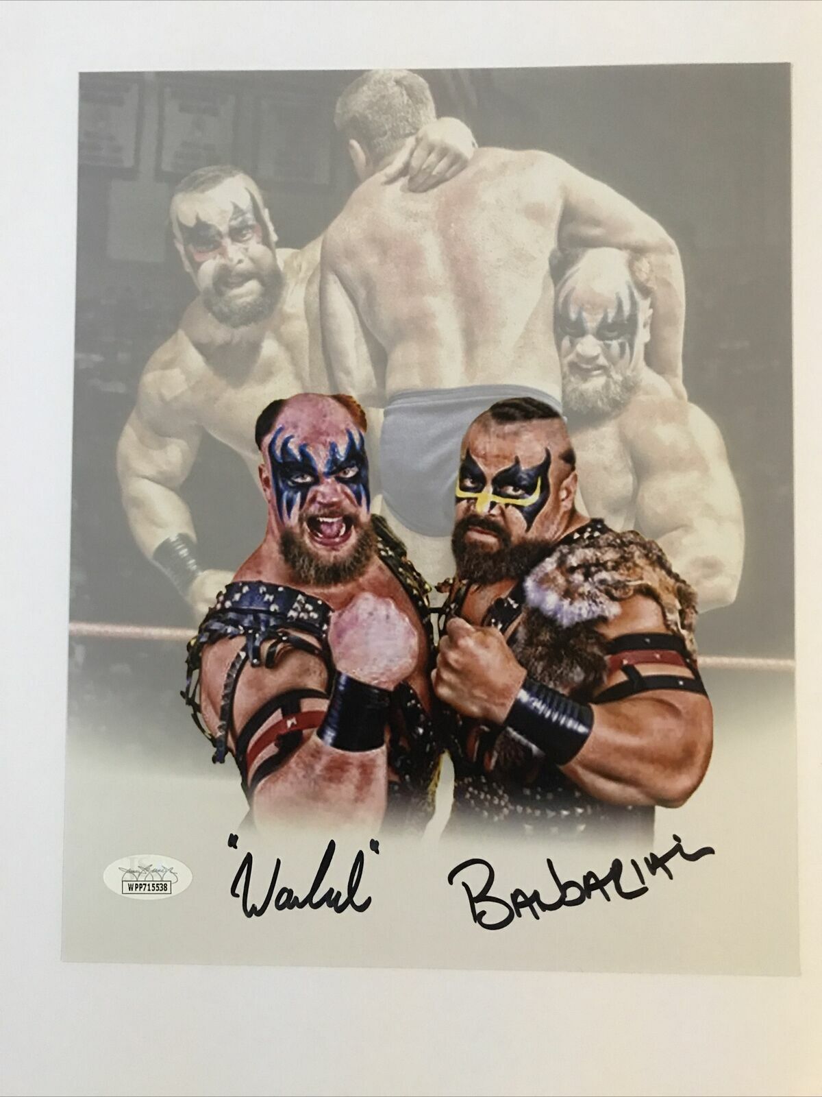 Warlord & Barbarian signed WWE / WWF / WCW Powers Of Pain 8x10 Photo Poster painting JSA