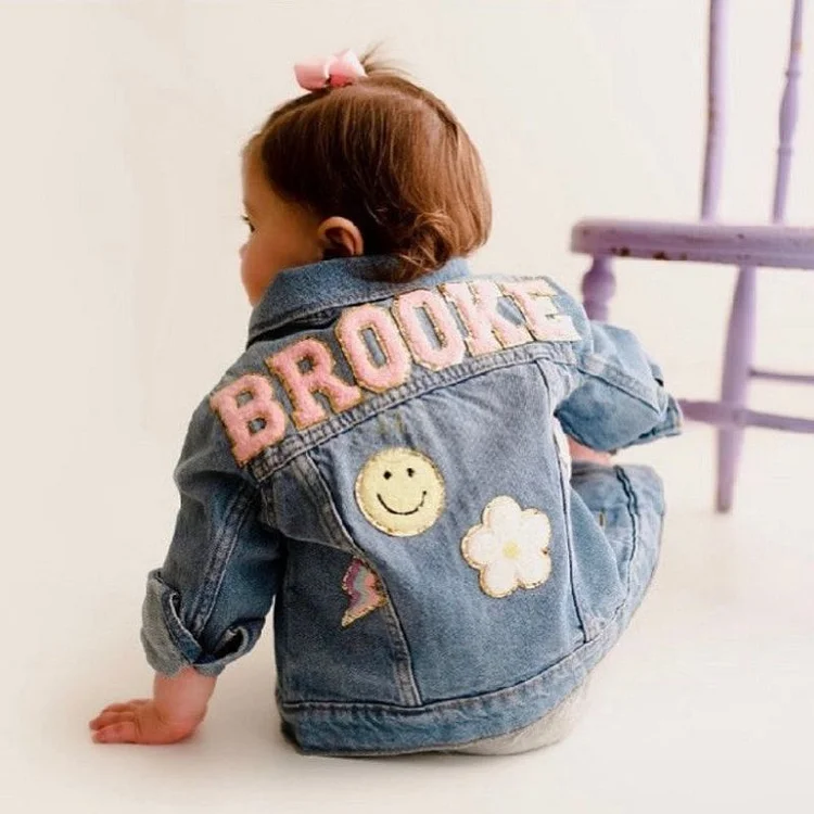 ⚡Flash Sale⚡Personalized Kids Denim Patch Jacket(Soon To Be Sold Out)