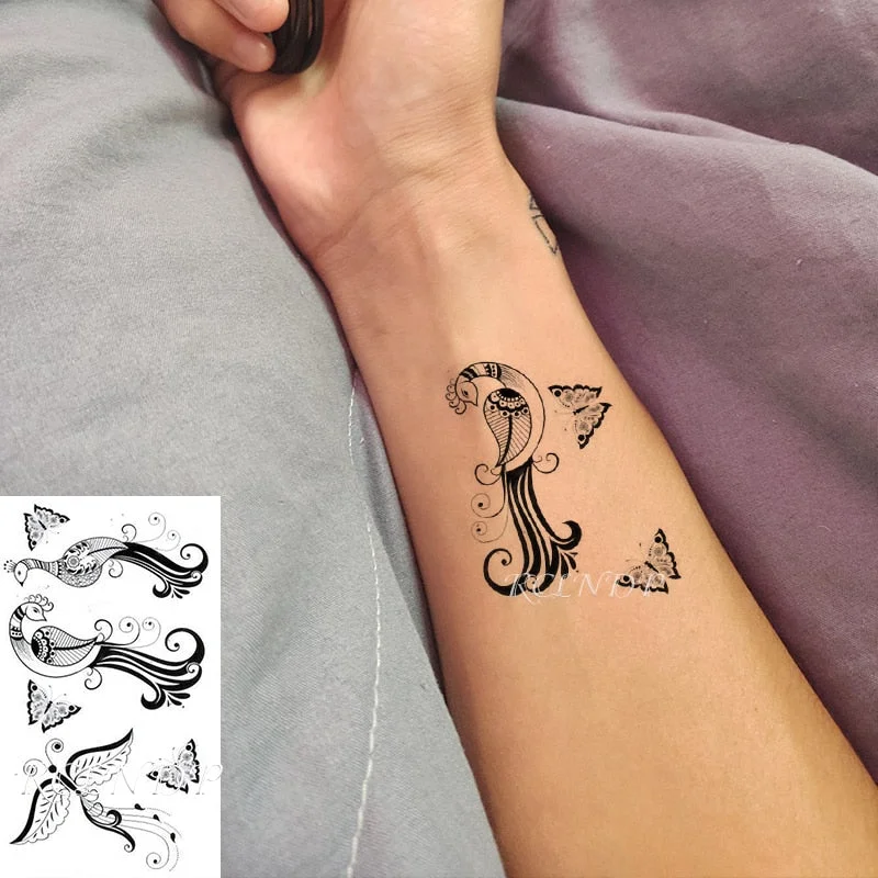 Waterproof Temporary Tattoo Sticker black Clover Maple leaf tattoo flash tatoo fake Water Transfer tatto for Woman Man
