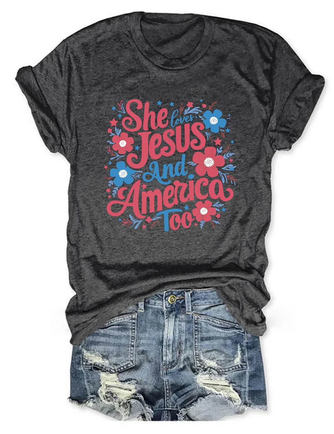 She Loves Jesus And America Too T-shirt