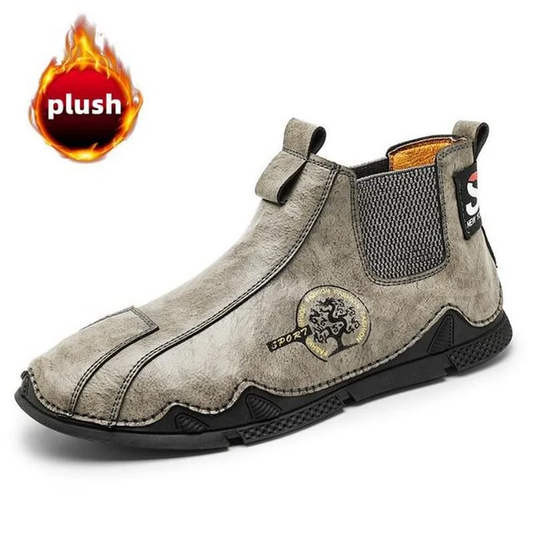 Men Plush Ankle Boots Premium Leather Casual Orthopedic Shoes Radinnoo.com