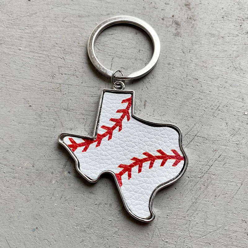 Baseball Leather Key Ring