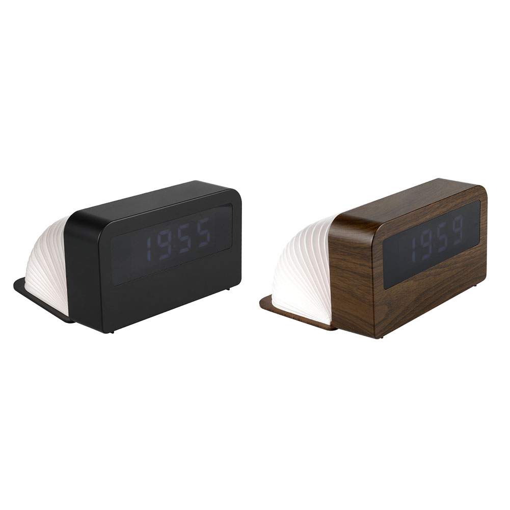 

Wooden Alarm Clock LED Digital Display USB Despertador Desktop Table Watch, Black, 501 Original