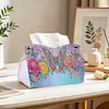 (24cm)Purple Rainbow Butterfly 24cm DIY Diamond Painting Rhinestones Decorative Tissue Box Reusable Crystal Mosaic PU Tissue Holder for Home Car Desk Decoration Craft