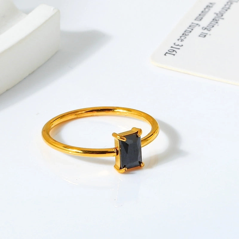 Minimalist Geometric Titanium Steel Rings