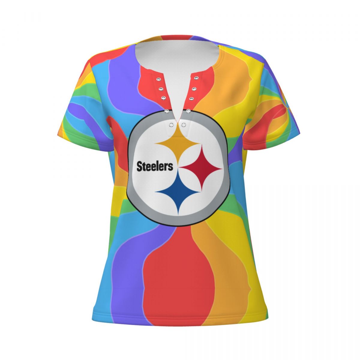 Pittsburgh Steelers Pride Women's Deep V Neck Tee Shirts