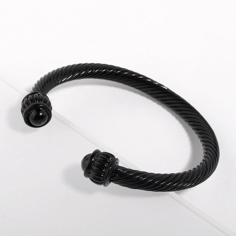 Minimalist Solid Color Stainless Steel Stoving Varnish Cuff Bracelets