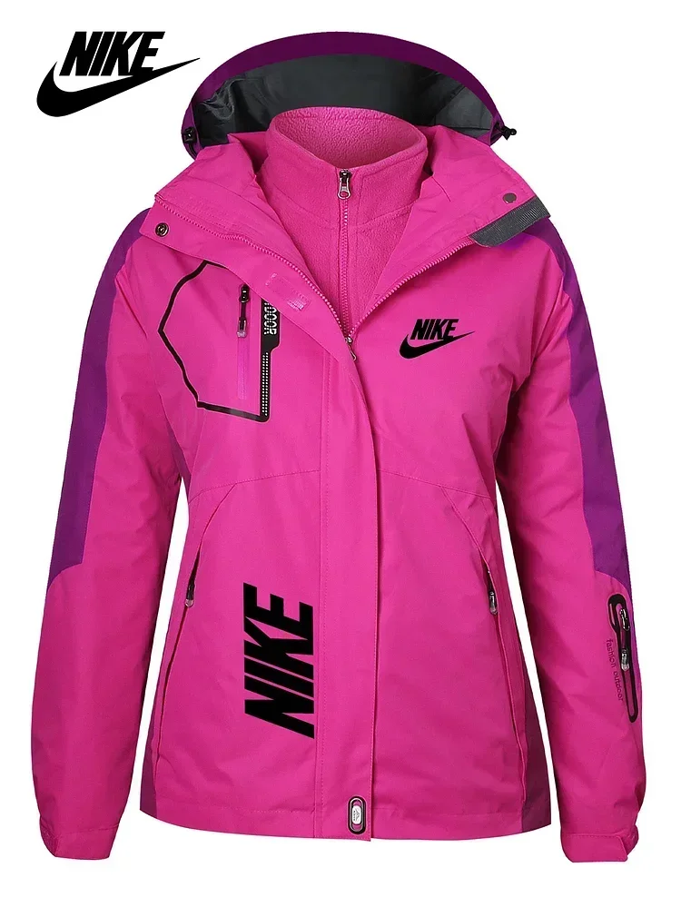 Ženska jakna 3 v 1, vodoodporna, odporna proti vetru, s kapuco, hitro su&scaron;eča, topla, zračna