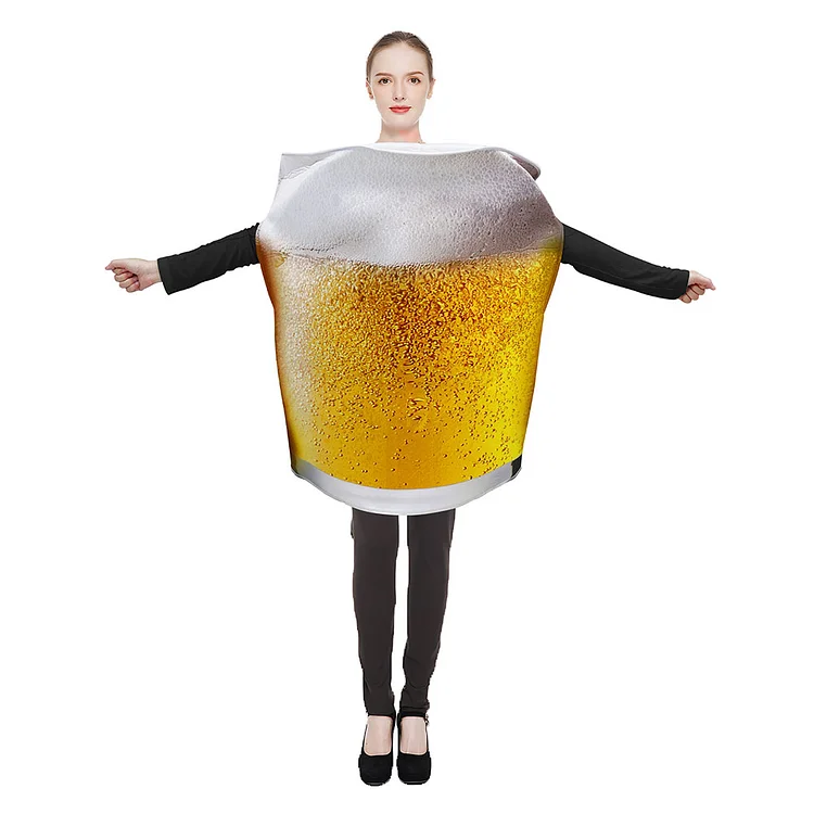 Unisex Adult Sponge Beer Curve Cup Costume Halloween Oktoberfest Cosplay Costume