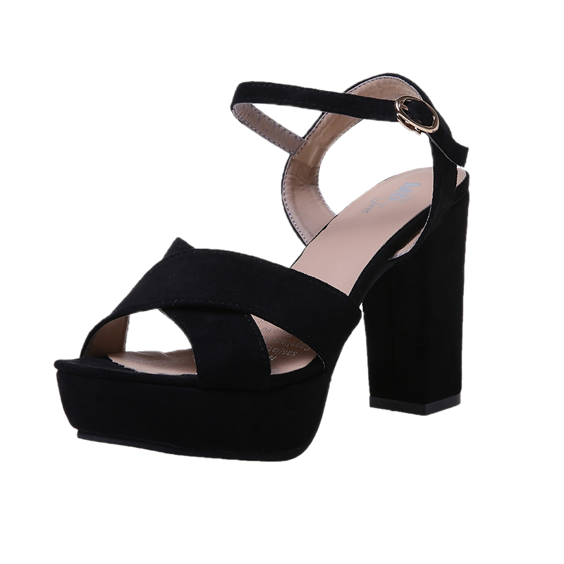 Women Shoes Sandals Summer Platform Sandals Plus Size 34-43 Ankle Strap High Heel Shoes Sexy Party Shoes Black Pink