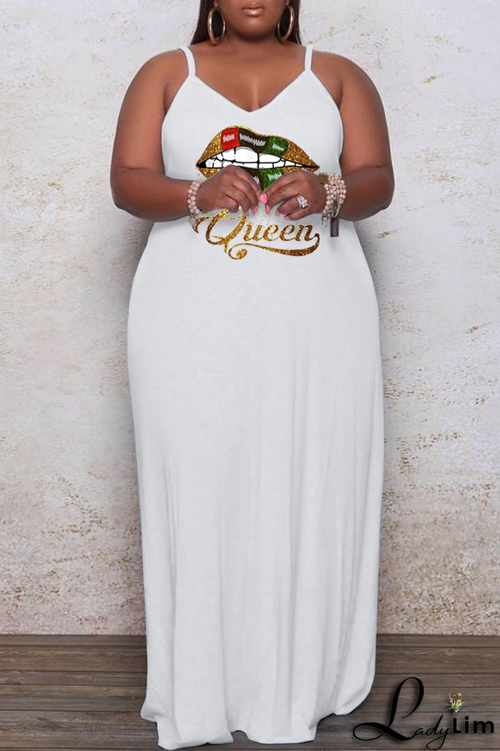 Black Casual Print Split Joint Spaghetti Strap Sling Dress Plus Size Dresses