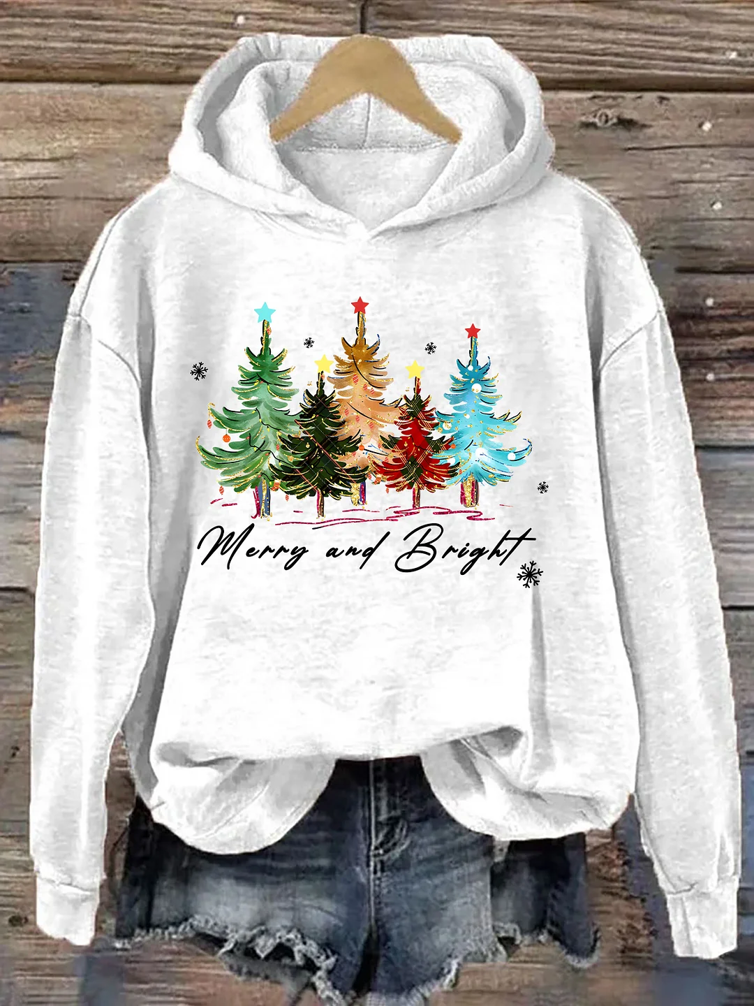 Merry And Bright Trees Hoodie