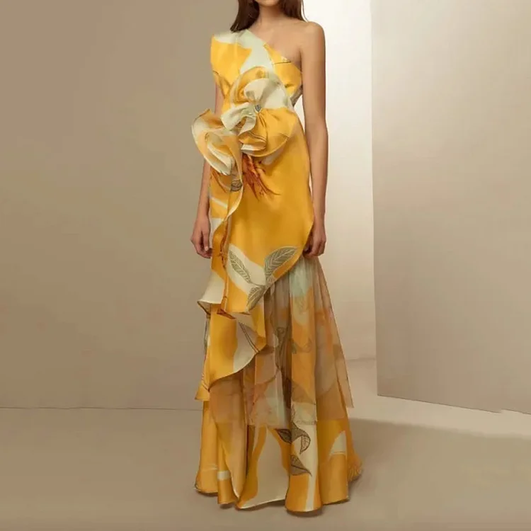 Simpfit Maxikleid mit Vintage-Blumendruck