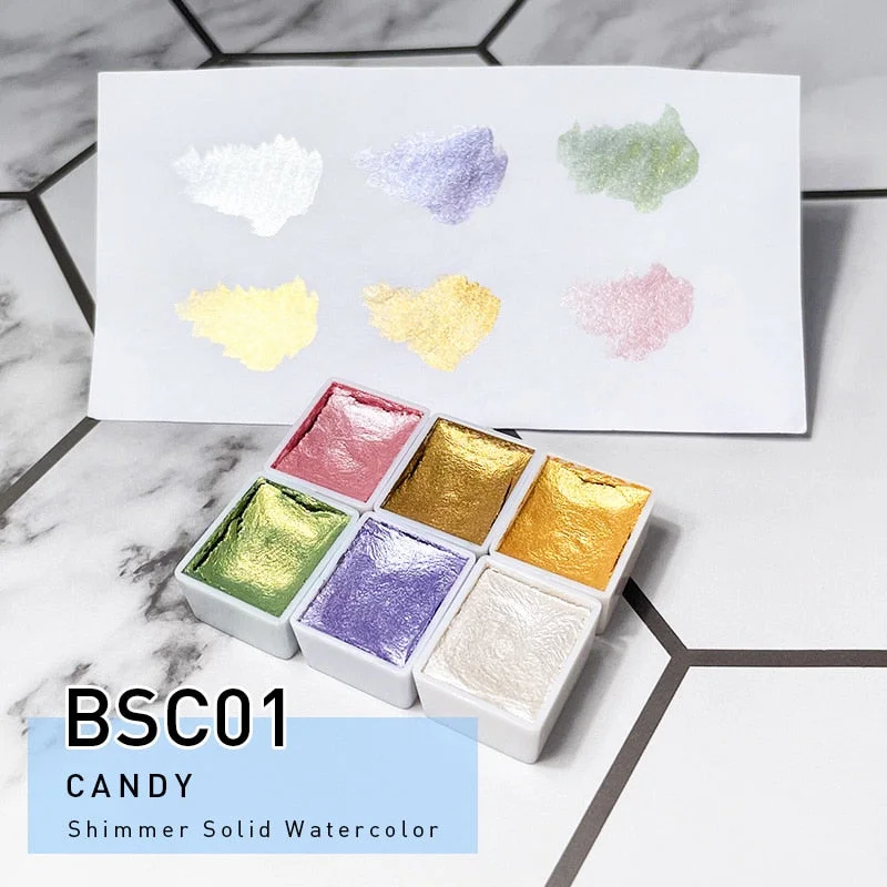 6/12pc Blooming Paints Watercolor Nail Powder For Nails Abstract Nail Art Pigment Magic Pearl Chrome Glitter Manicure Nails-Nail Inspo