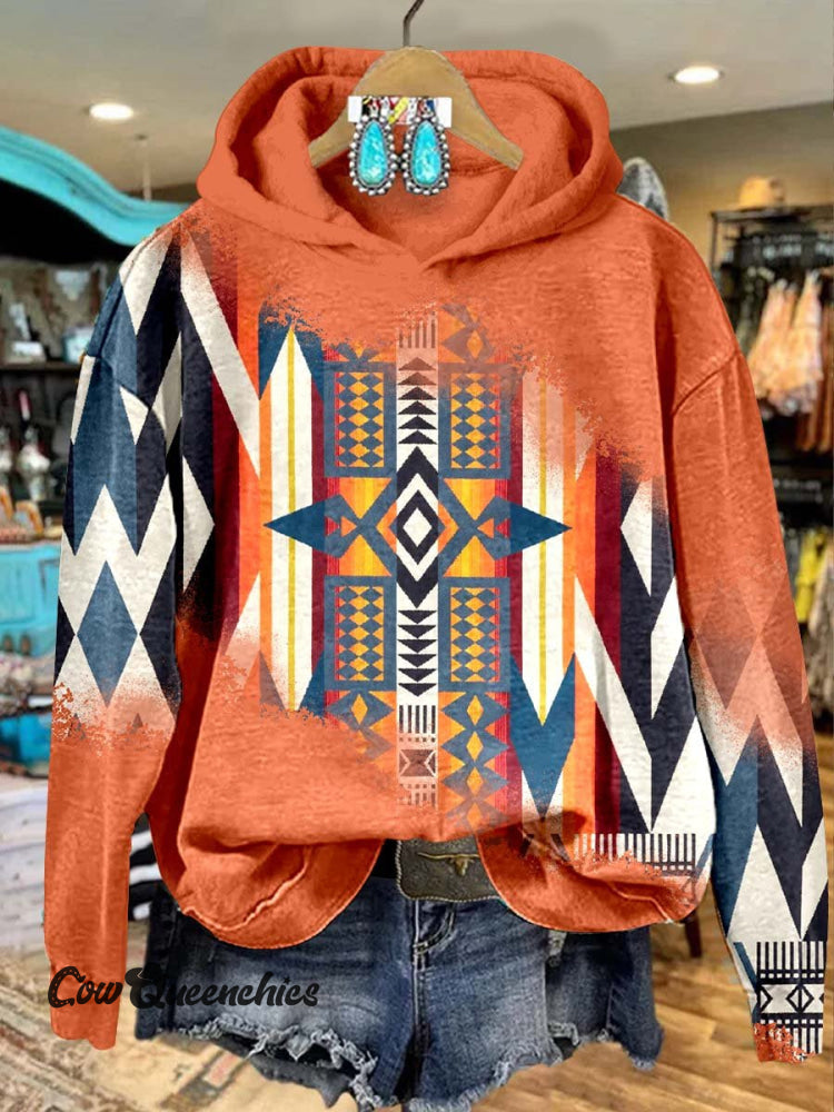 Women’s Aztac Print Casual Sweatshirt Black / S