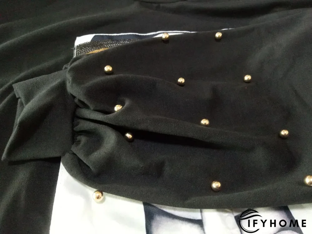 Bubble Sleeve Beaded Sequin Dress | IFYHOME