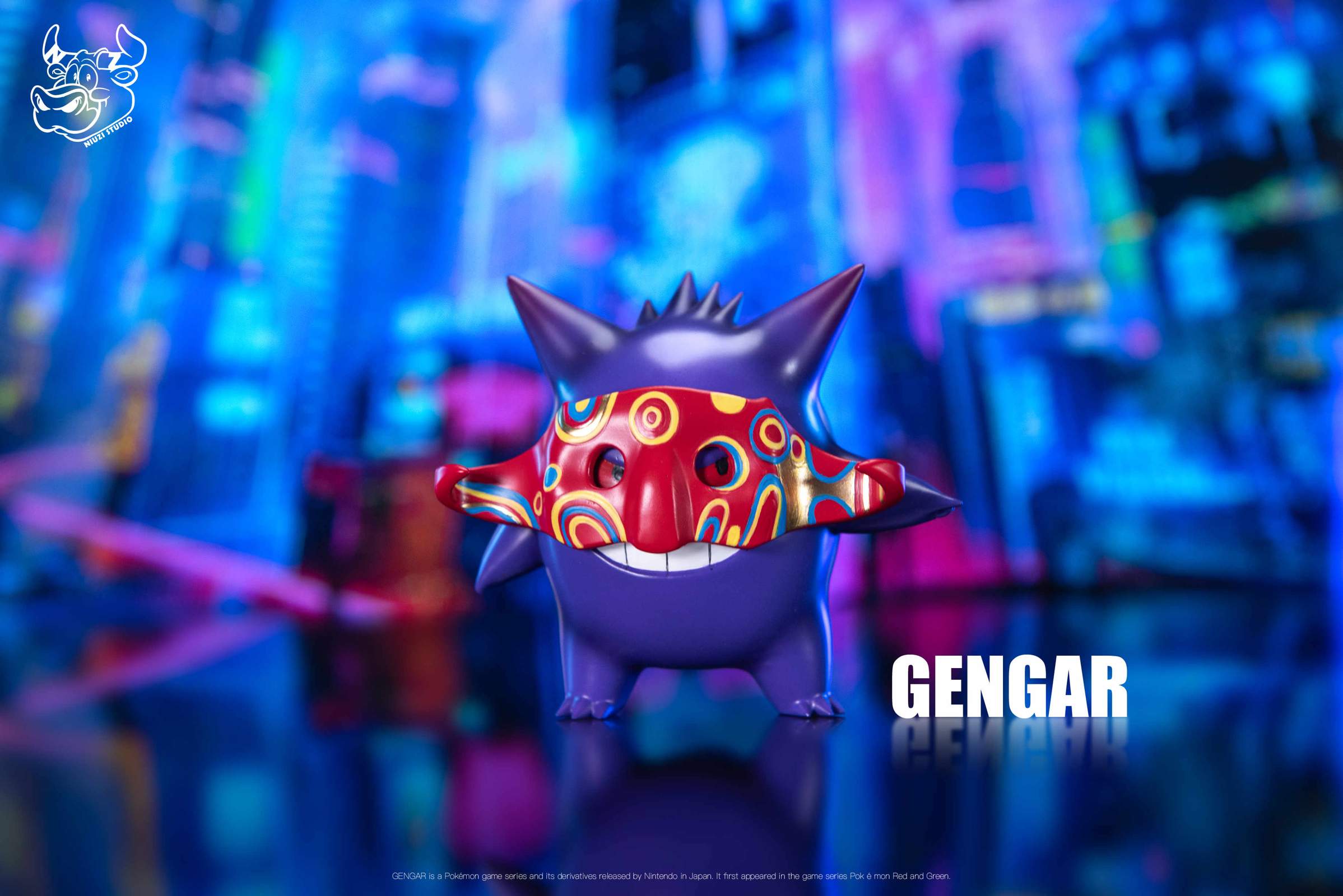 Daniel Wu Mask Gengar - Pokemon Resin Statue - NiuZi Studio