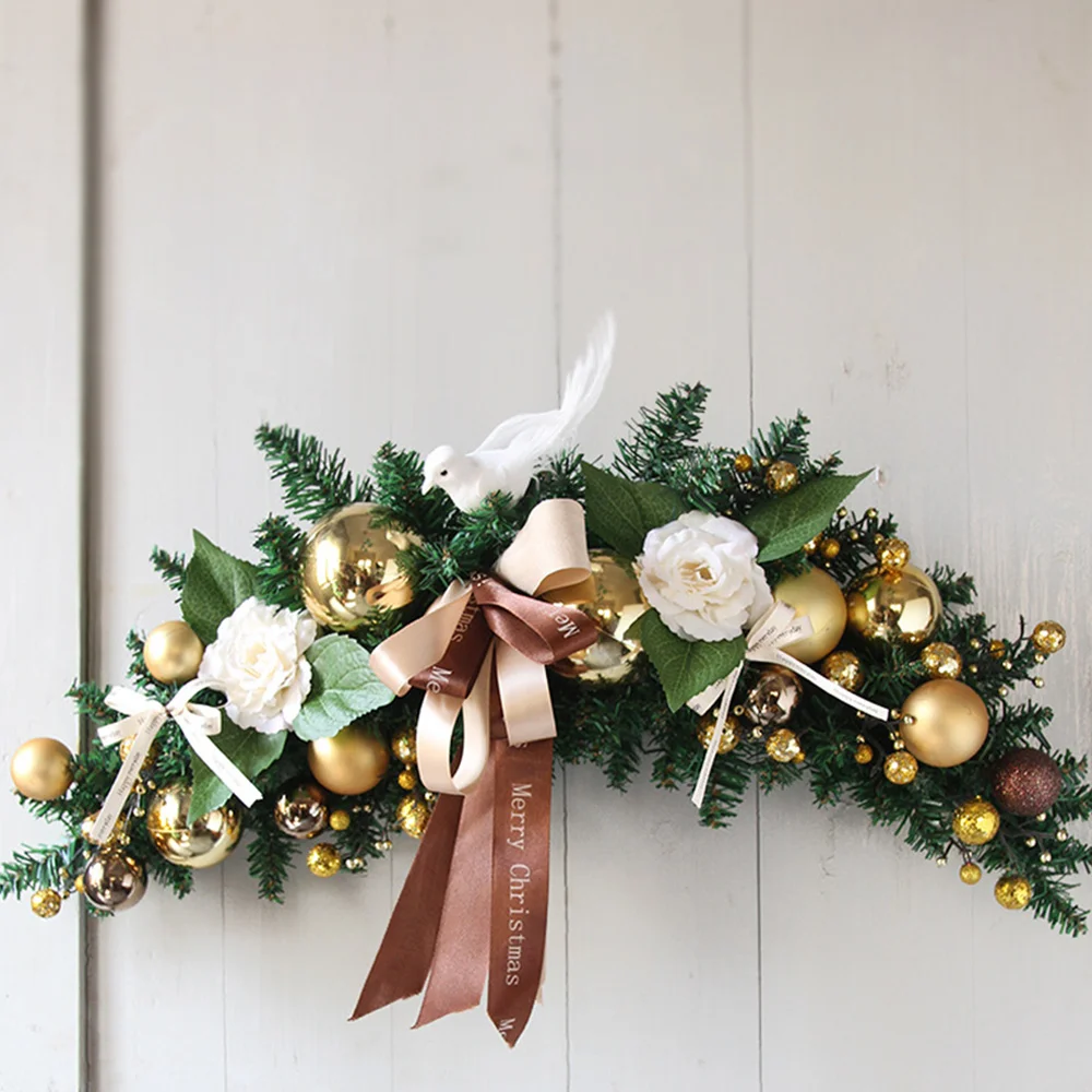 Christmas exquisite horn vine wall hanging home wreath decoration