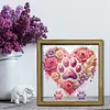 Diamond Painting Special Shaped Drill Dog Paws and Roses With Frame(22x22 CM)