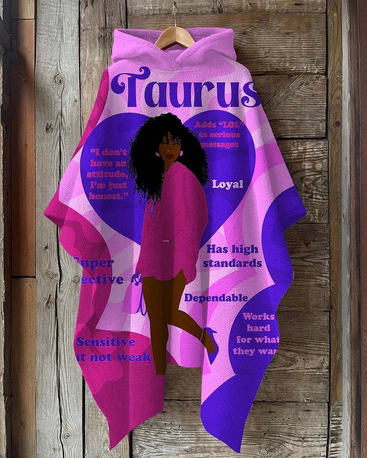 Taurus Girly Season Hooded Warm Shawl Cape
