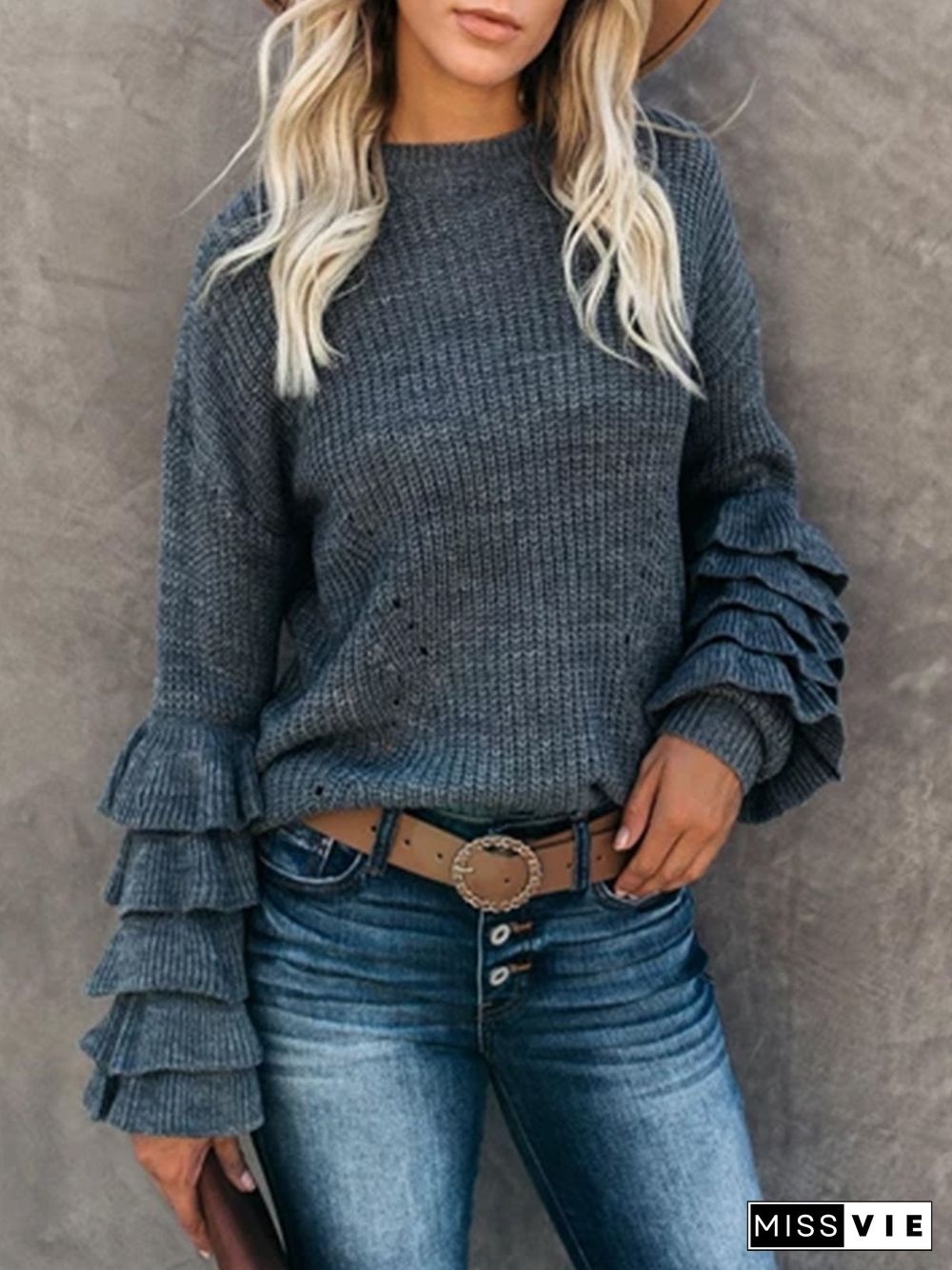 Casual Long Sleeve plus size Sweater