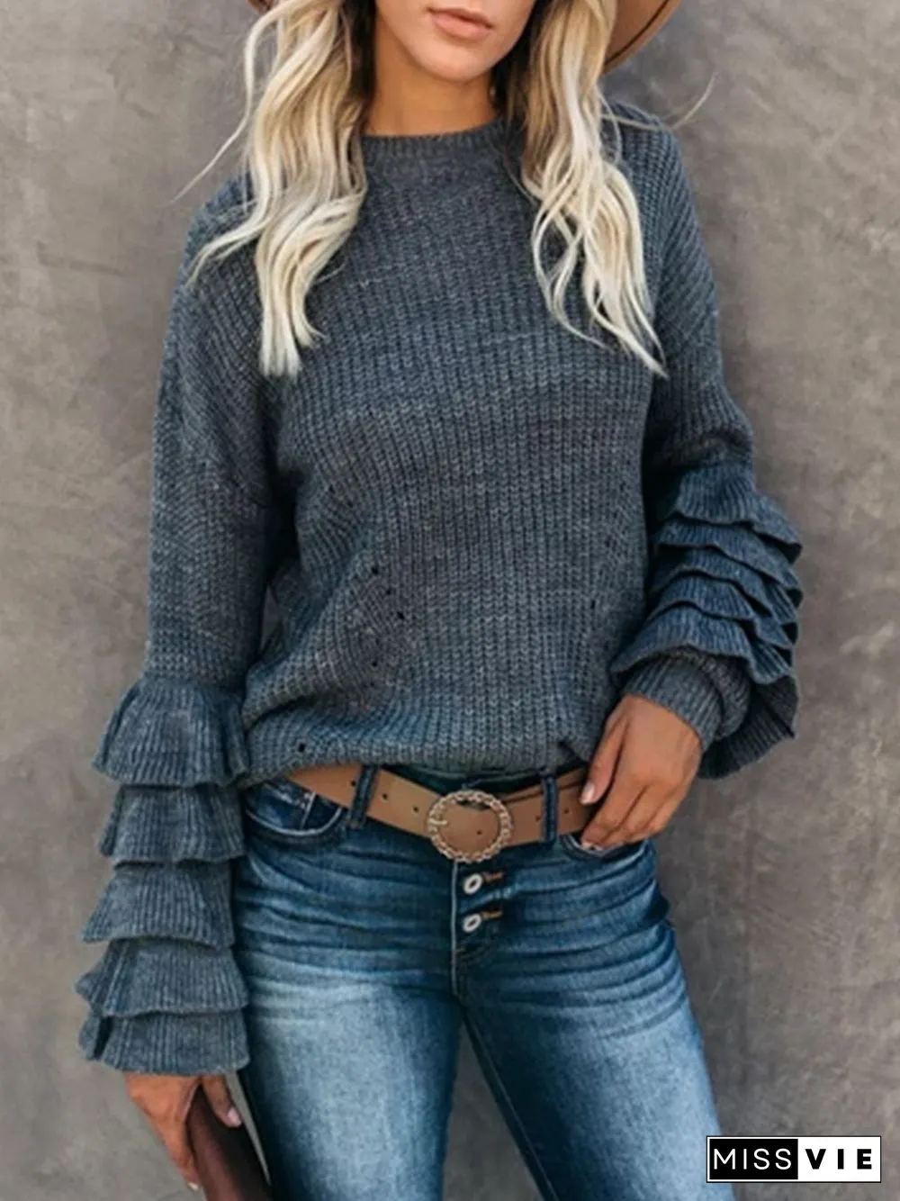 Casual Long Sleeve plus size Sweater