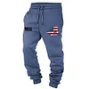 Men's Vintage American Flag Patriotic Elastic Waist Drawstring Jogger Sweatpants by Inlyline