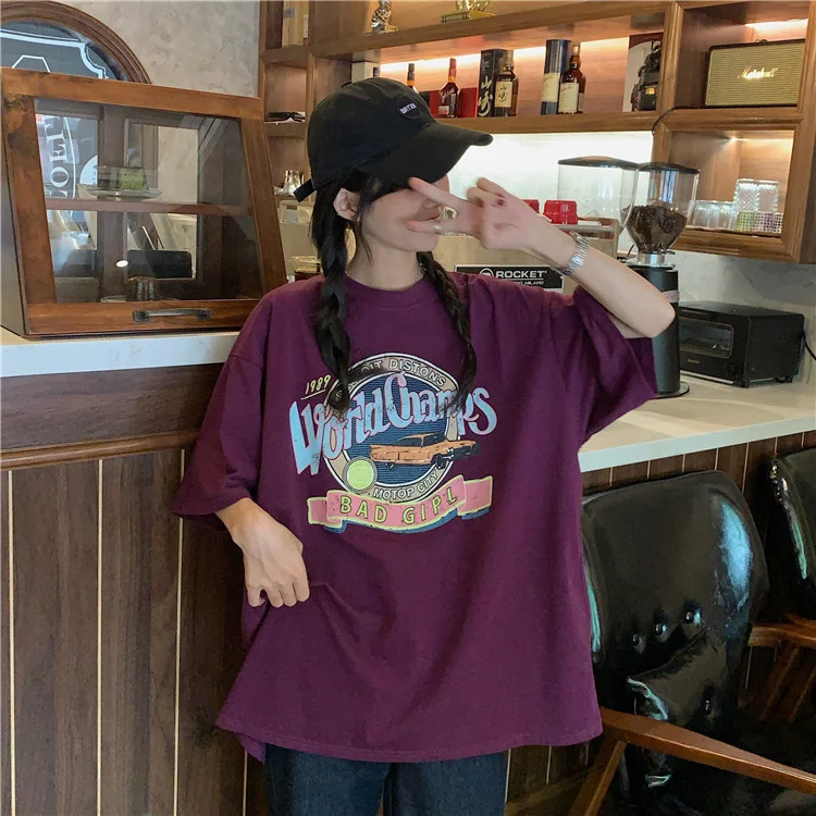 Uveng Uveng T-Shirt Female Summer 2024 New Korean Version Loose Large Size Original Night Wind Net Red Short Sleeve Student Jacket Ins Tide