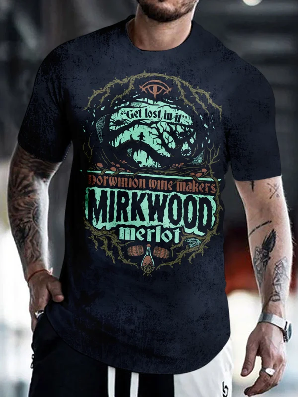 Men'S Retro Mirkwood Merlot  Graphic T-Shirt