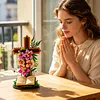 Jesus Cross Flowers Building Blocks Set Building Bricks Kit Construction Bricks Toy Gifts for Anniversaries Valentines Day Halloween