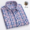 Men's Summer Plaid Cotton Casual Short Sleeve Shirt