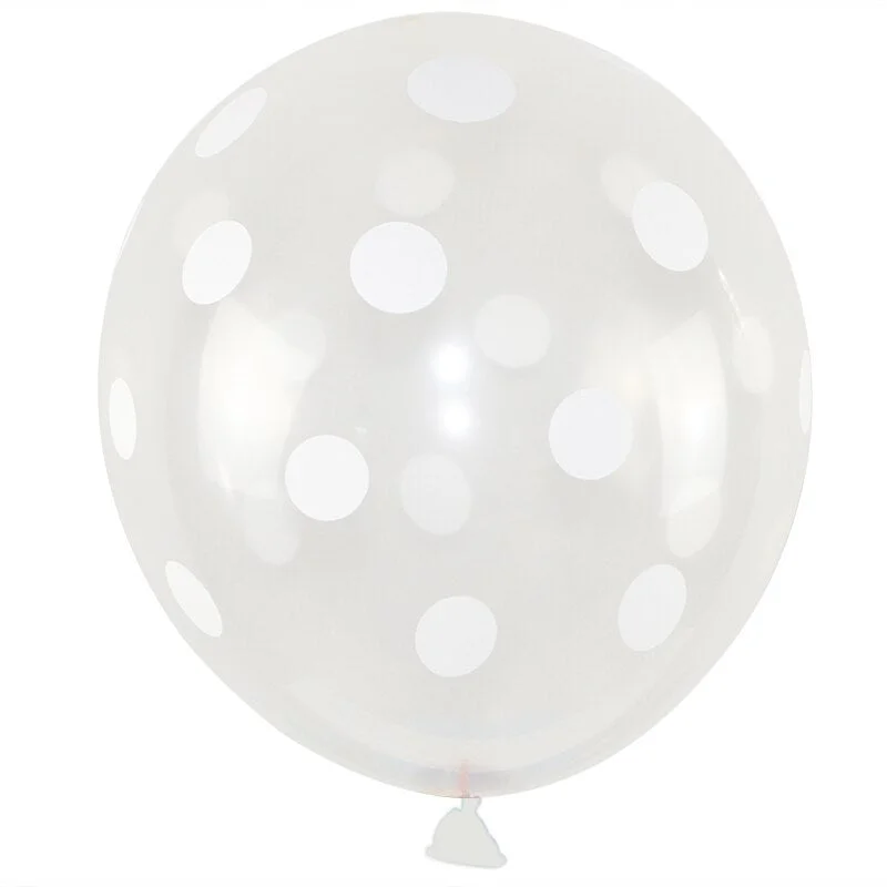 10pcs 12inch Latex Transparent Balloons Polka Dot Colored Wedding Birthday Party Balloons Decoration Globos Air Balls Baloons