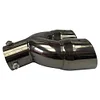 Bent Dual Exhaust Muffler Tip Bolt-on Rolled Edge Slant Cut Black Titanium