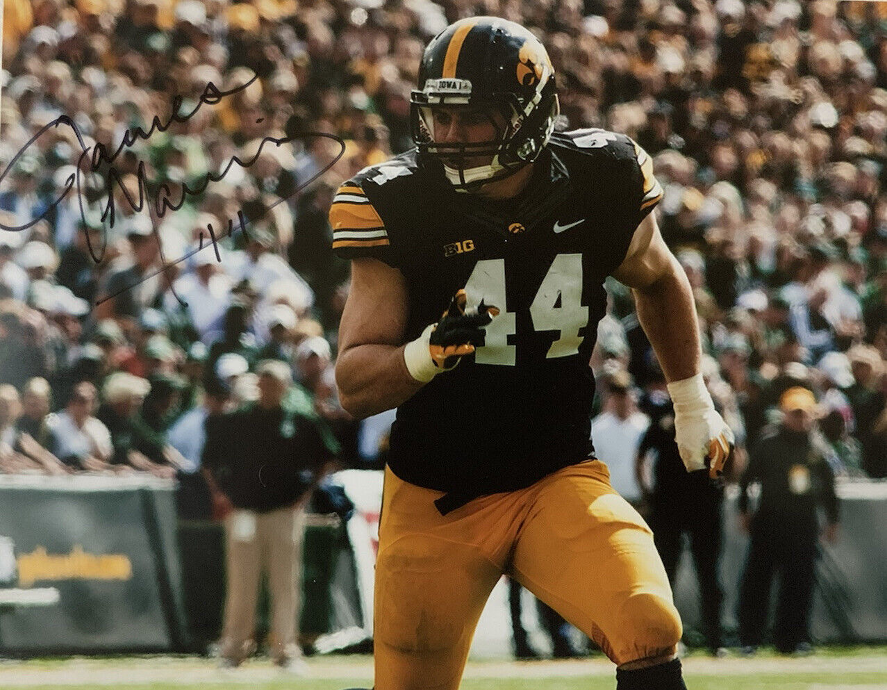 JAMES MORRIS HAND SIGNED 8x10 Photo Poster painting IOWA HAWKEYES FOOTBALL AUTOGRAPH COA