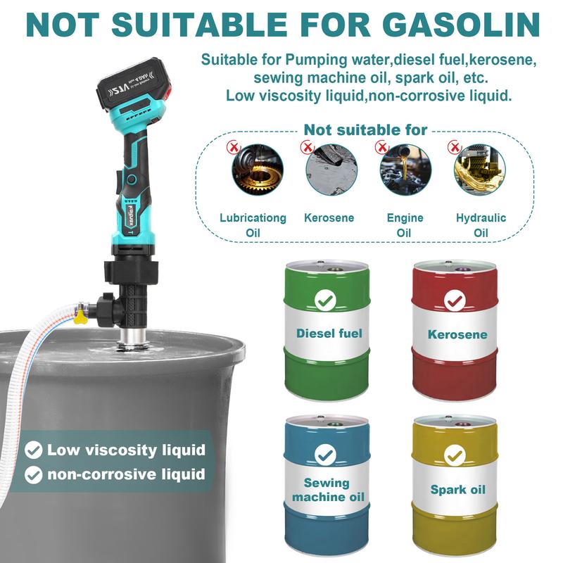 Product Introduction of Kaitnax Cordless Stick Water Transfer Pump. with 4000mAh 21V Battery & Charger. 720GPH. 32FT Head. Handheld Portable Utility Sump Pump Kit with 3/4" Outlet for Pool/Garden/Pond/RV/Boat Draining 9