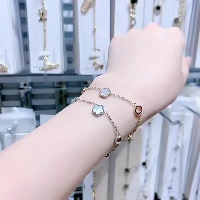 Flower Titanium Gold Plated Bracelet