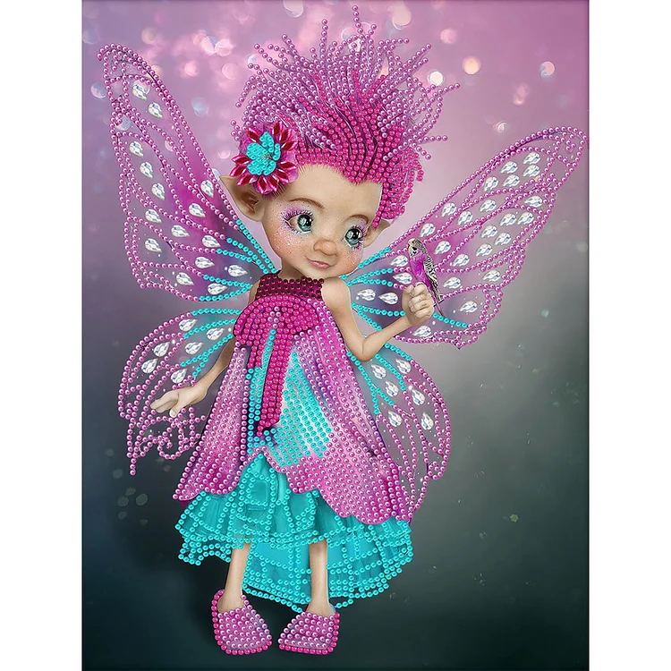 Big Eye Doll With Wings 30*40CM(Canvas) Special Shaped Drill Diamond Painting gbfke