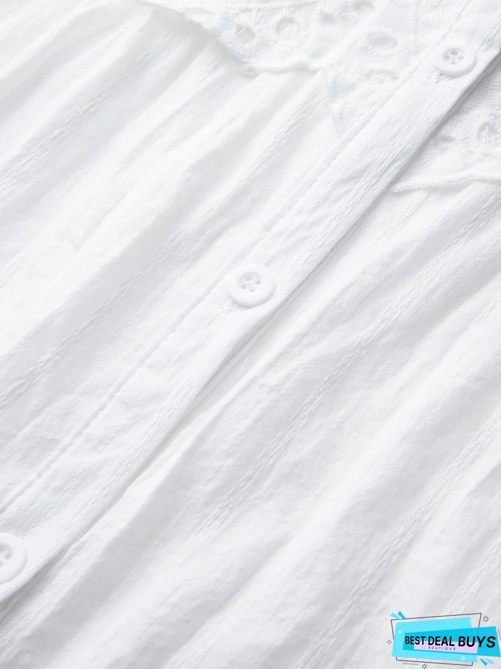 Cotton Stand Collar Boho Buttoned Blouse