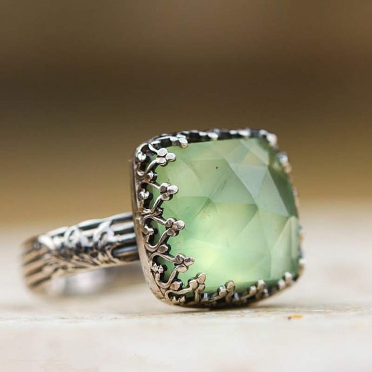 green moonstone energy crystal ring